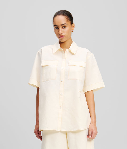 Karl Lagerfeld Linen Blend Blouse (A2W11012) Women