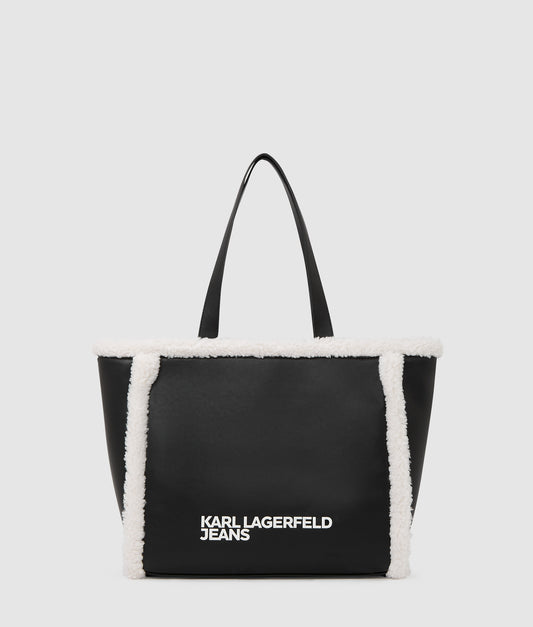 Karl Lagerfeld Klj Shearling Tote Black/White (A4W30232998) Women