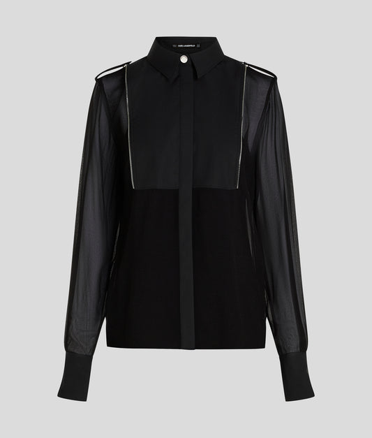 Karl Lagerfeld Biker Detail Blouse Black (B1W11003999) Women