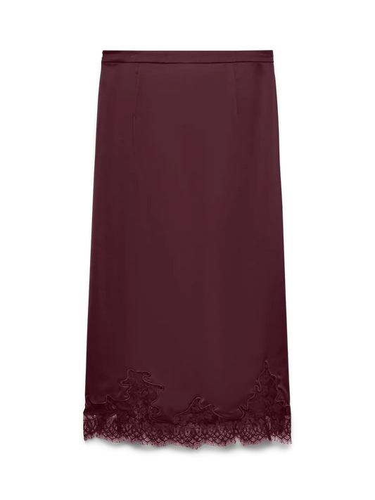 Ginny High Waist Lace Midi Skirt Exp Winetasting (10351744) Women