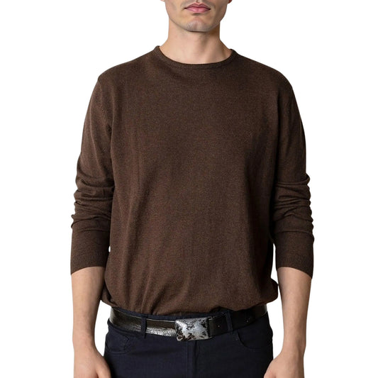 Clean Cut Copenhagen Claude Knit Sweater (CC3389-BROWNMELANGE) Men