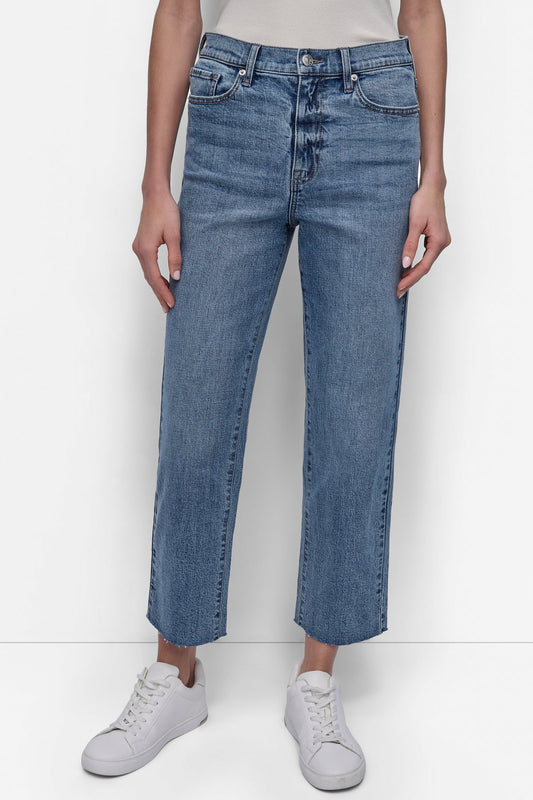 DKNY High Rise Classic Straight Jeans Westside Wash (DJ5A4107JEI) Women