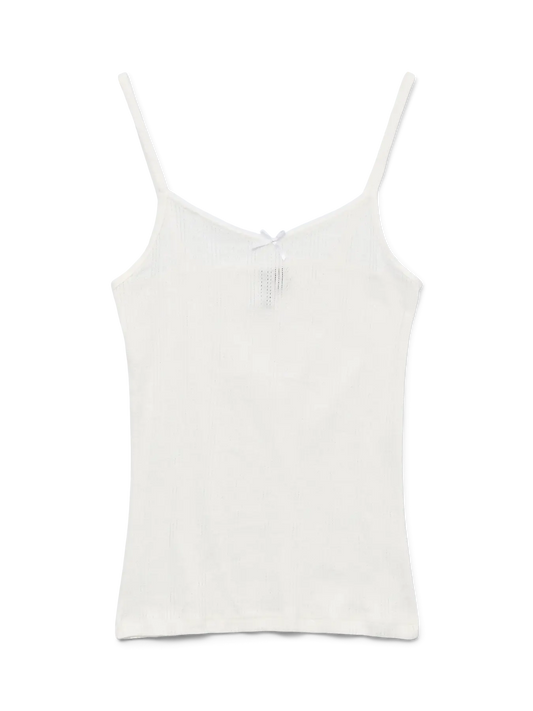Lisa Pointelle Singlet Top Snow White (10325606) Women