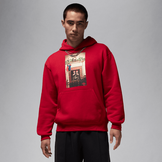 Jordan Jumpman "Chimney" Men's Fleece Pullover Hoodie Gym Red/Black (HQ5654-687) Men