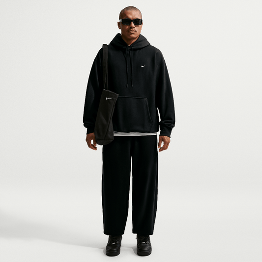 Nike Solo Swoosh Men's Pullover Hoodie Black/Black/White (HV1082-010) Men