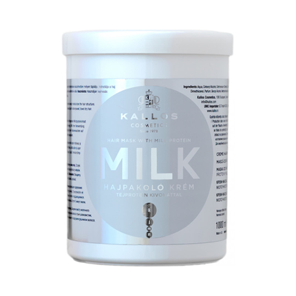 Kallos Milk Hair Mask With Milk Protein 1 Liter For Dry And Damaged Hair 1L