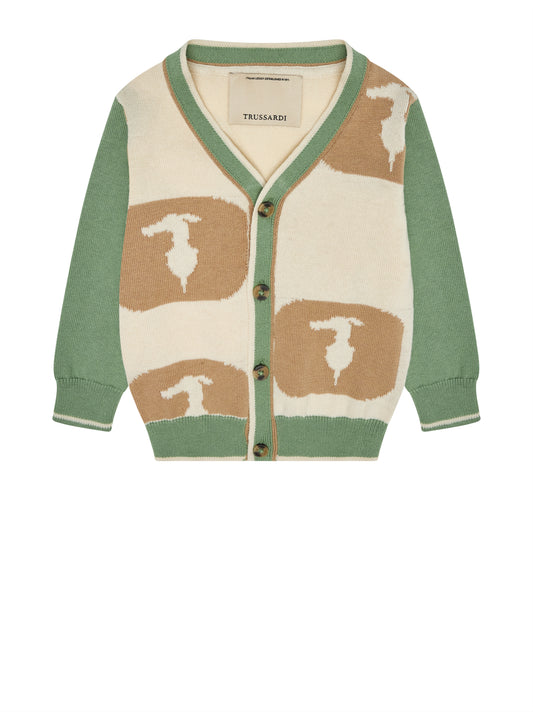 Trussardi Junior Cardigan Derki Green B / Blue Navy (TIP26069CD) Kids