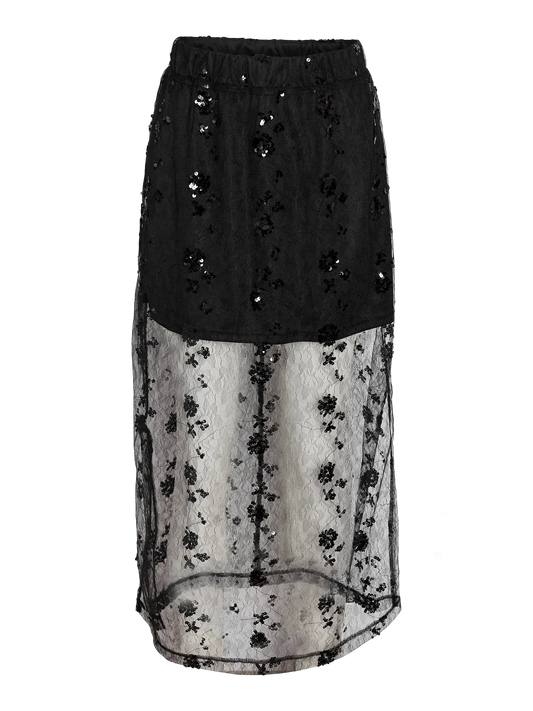 Zigga N/W Mesh Sequin Midi Skirt Black (27037160) Women