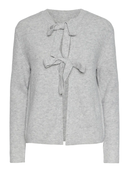 Silly Long Sleeve Rev Tie Knit Light Grey Melange (17150235) Women