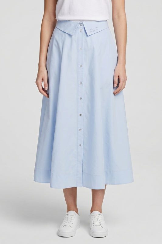Karl Lagerfeld Poplin Skirt Kentucky Blue (A2W120051KZ) Women