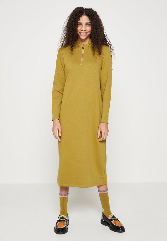 ONLY ONLZINDA L/S HALFZIP DRESS CS SWT Green (ZZO1KA313-M00) Women