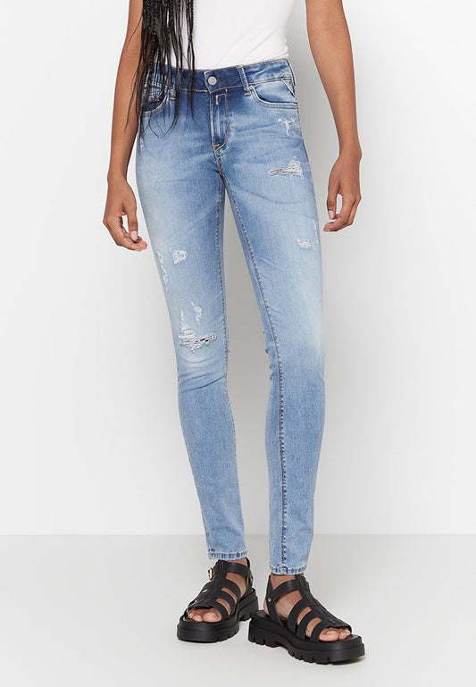 Replay 10.5 OZ HYPERFLEX STRETCH DENIM Light Blue (ZZO2B5BAN-K00) Women