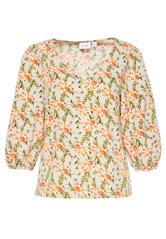 VILA BLOUSE CLOSED NECKLINE FEM WOV PL100 Beige (ZZO1D5G34-C00) Women