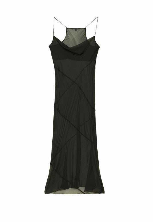 Patrizia Pepe Transparent silk dress Black (P1421C0W5-Q11) Women