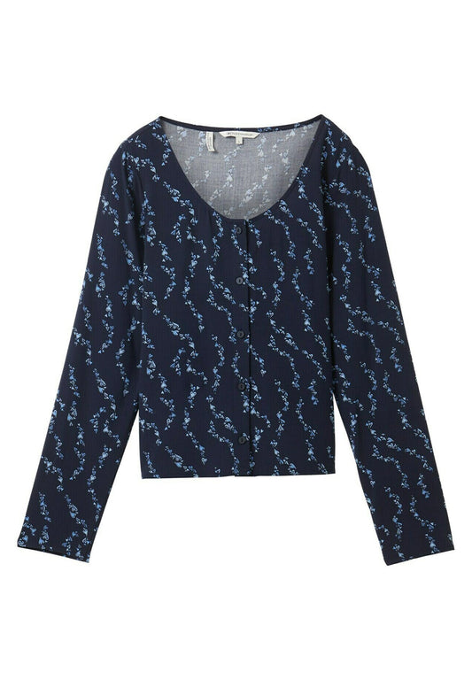 TOM TAILOR DENIM Blusen & Shirts Bluse with LENZING(TM) ECOVERO(TM) Dark Blue (TO721E0PL-K13) Women