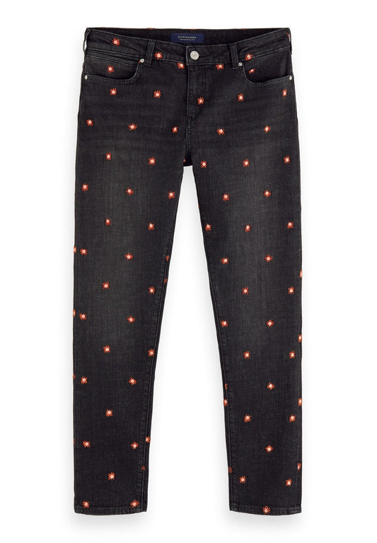 Scotch & Soda Petit Ami low rise slim leg boyfriend jeans – Evening Star Black (SC321N03Z-Q11) Women