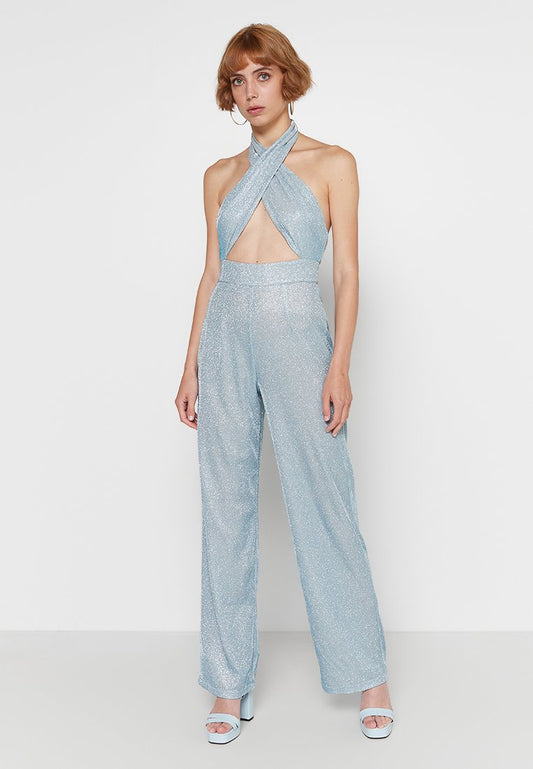 NA-KD Twisted Front Jumpsuit Cloudy Sky Stone (ZZO20MCDM-C00) Women