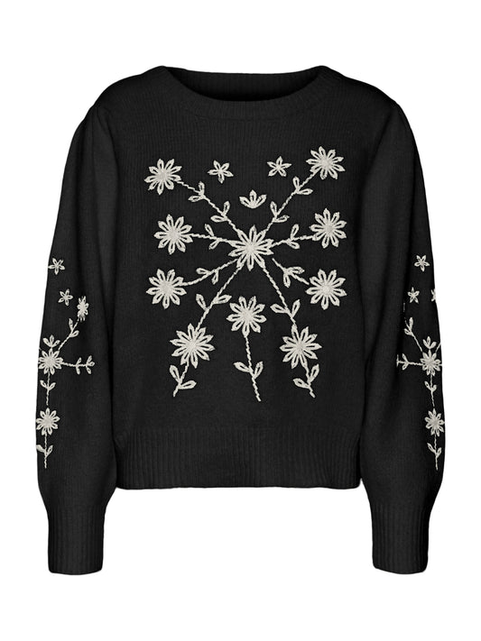 Vero Moda VMGAIA LS O-NECK EMBROIDERY PULLOVER GA (20830460) Women