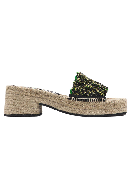 BIMBA Y LOLA Macrame jute wedge Green (B0E11A07B-M11) Women