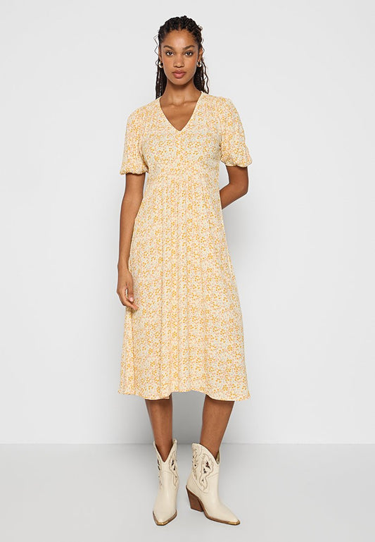 Modström RavenMD long print dress Yellow (ZZO2Y9403-T00) Women