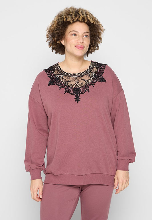 CARWANDA  L/S LACE SWEAT JRS ZL Women