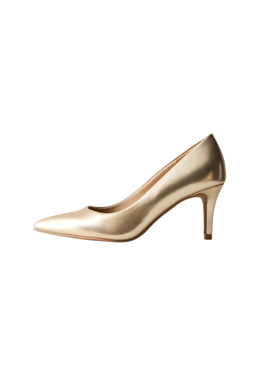 New Look Gold Metallic Pointed Stiletto Heel Court Shoes Gold-Coloured (NL011B0H6-F11) Women