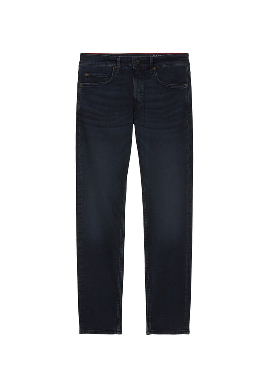 Denim, shaped fit, shaped leg, low waist, reg. crotch, regular length, zip fly Men