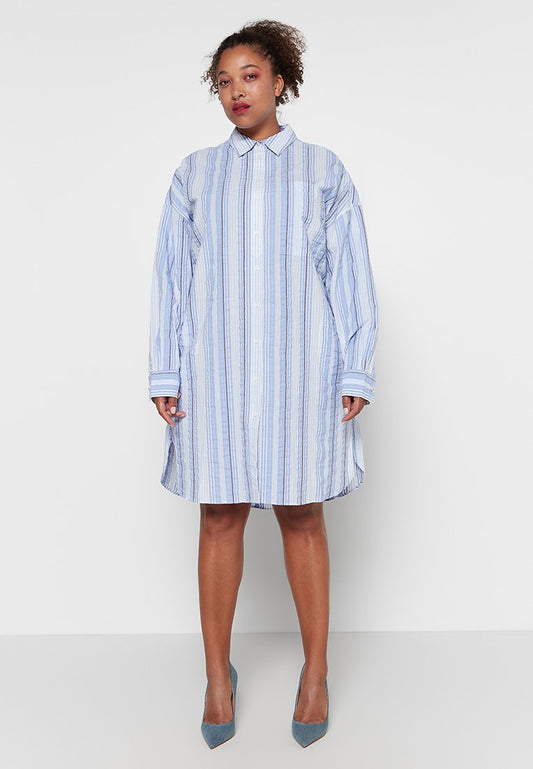 YARN DYED COTTON/LINEN STRIPE SEERSUCKER Women
