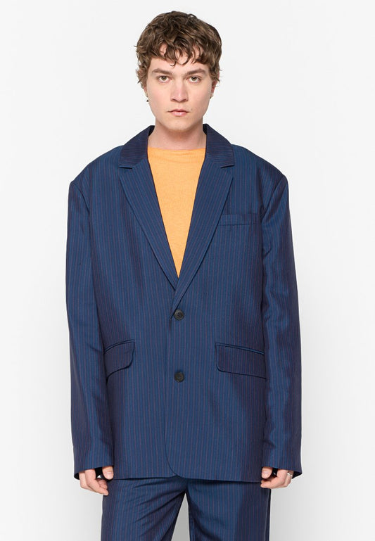 American Vintage smocking buttoned collar long sleeves fitted mid lenght bl Dark Blue (ZZO2K1X24-T00) Unisex