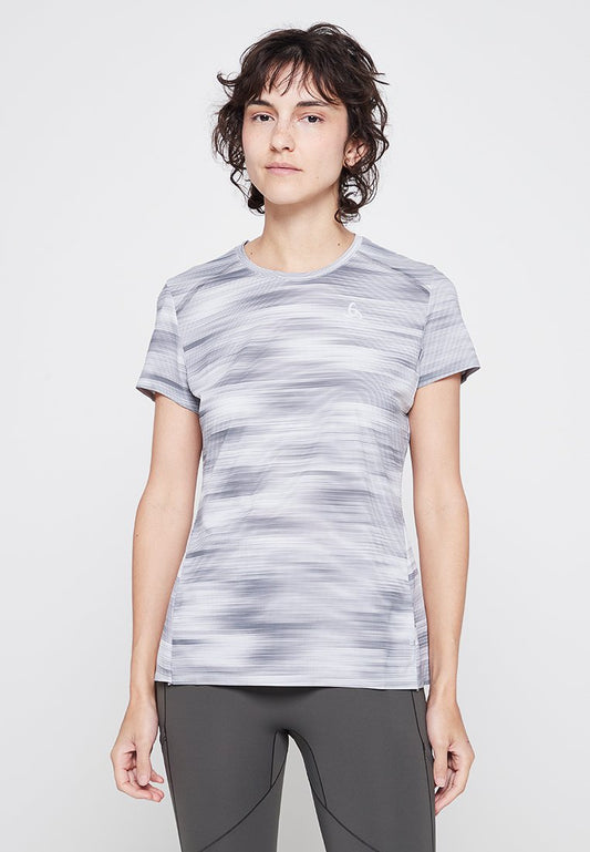 ODLO T shirt crew neck s/s FLI CHILL TEC PRIN Silver-Coloured (ZZO1D9JBF-D00) Women