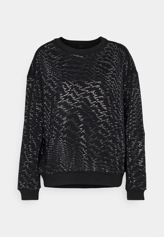 NELLA MAGLIA FELPA COTONE FULL STRASS LOGO FLUIDO Women