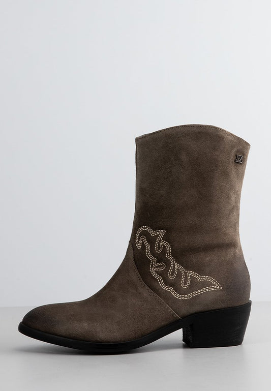 Lazamani boot, deco embroidery Taupe (ZZO27TZ19-B00) Women