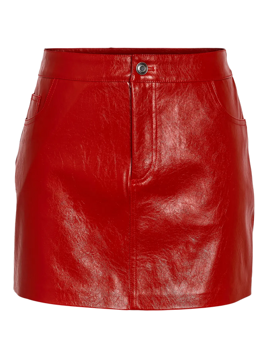 Kane Vinyl Short Skirt Racing Red (27034978) Women