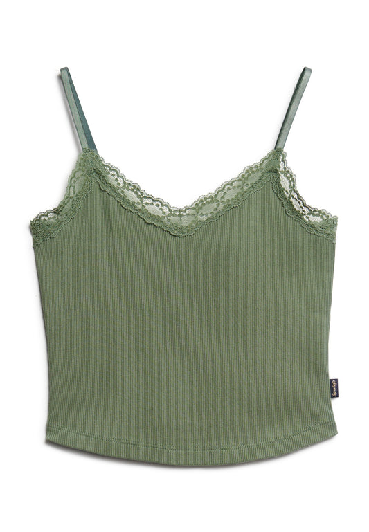 Superdry Athletic Essential Lace Trim Cropped Cami Top.... Women