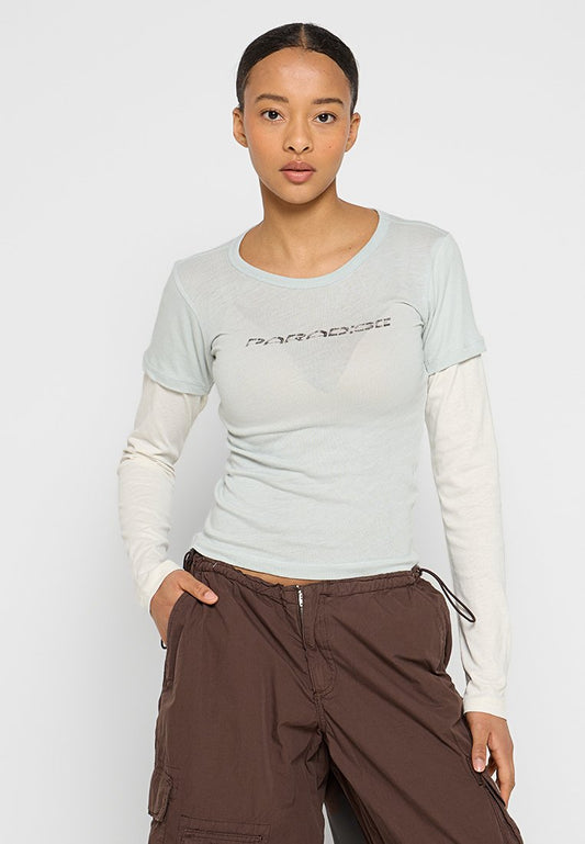 BDG Urban Outfitters BDG Paradise Mock Layer Tee (QX721D0AK-K11) Women