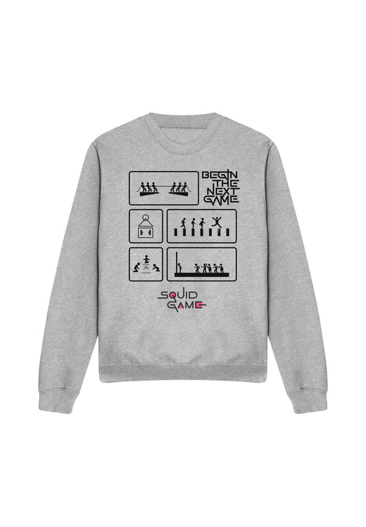 NETFLIX SQUID GAME SQUID GAMES NEXT GAME Print Sweatshirt ATHLETIC HEATHER Mottled Grey (IC722S00L-C11) Men