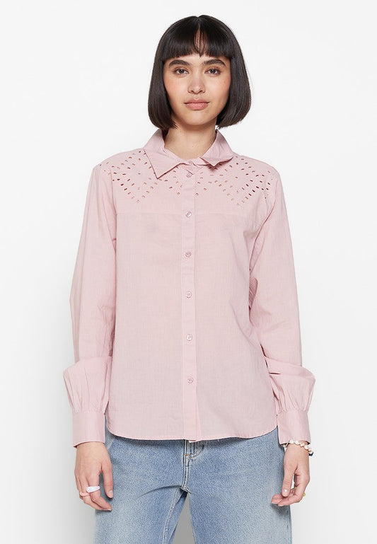 JDY MIE L/S EMBROIDERY SHIRT WVN Pink (ZZO1W8W06-J00) Women