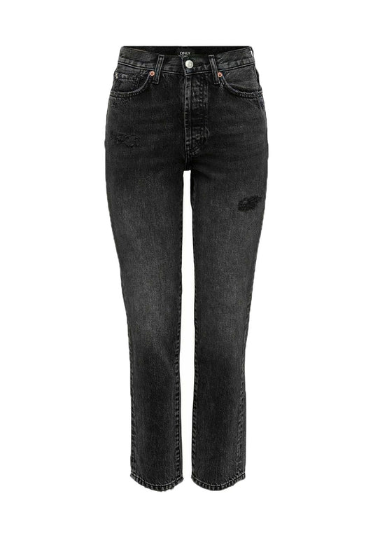 ONLY Straight Fit Jeans ONLFINE LIFE HIGH RISE ANKLE Black (ON321N1UI-Q11) Women