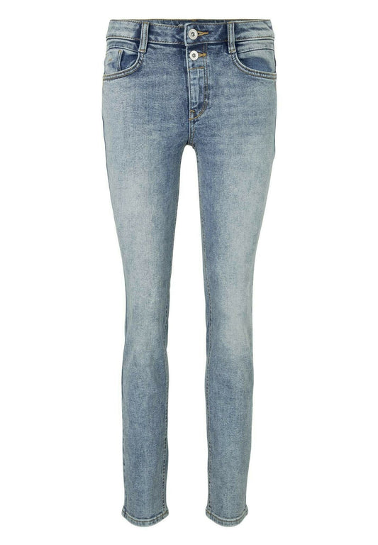 TOM TAILOR Jeanshosen Alexa Slim Jeans with Bio Cotton Bleached Denim (TO221N0CM-K11) Women
