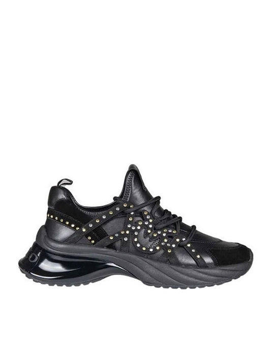 ARIEL 28 - SNEAKER STRETCH SPREADING/COW SUEDE/STUDS BLACK Women