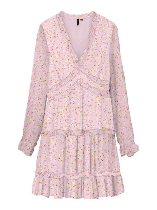Smilla Long Sleeve Frill Short Dress Pink-A-Boo Aura (10335526) Women