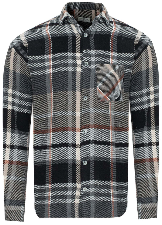 PLUS POSH Shirt Black Beige Brown Check (8434) Men