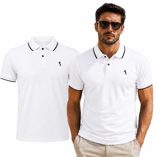 LION T-SHIRT POLO WHITE (10418) Men