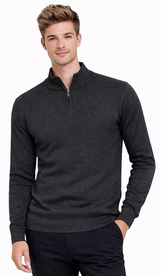 MUST Parkour Sweater Men's Z Mock Neck Dark Grey (8368) Men