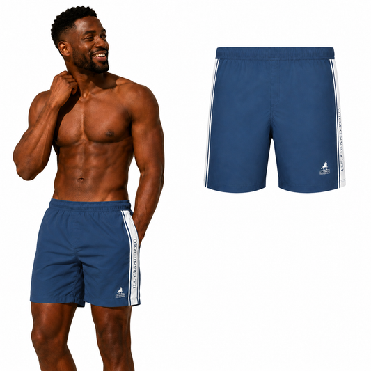 U.S. GRAND POLO EQUIPMENT & APPAREL Swim Trunks US51714BW/4031 MED BLUE (7430) Men