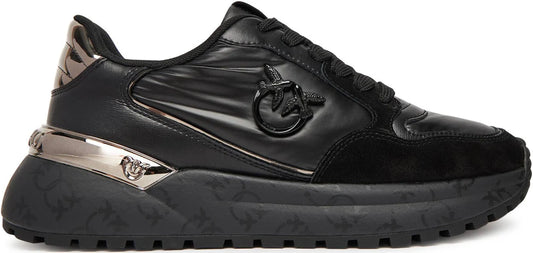 GEM 07 - SNEAKER COW SUEDE/FABRIC N/CALF LEATHER BLACK Women